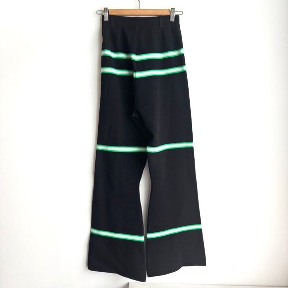 Xander Zhou Flared Knit Stripe Detail High Waist Pants 46/M - Picture 5 of 6